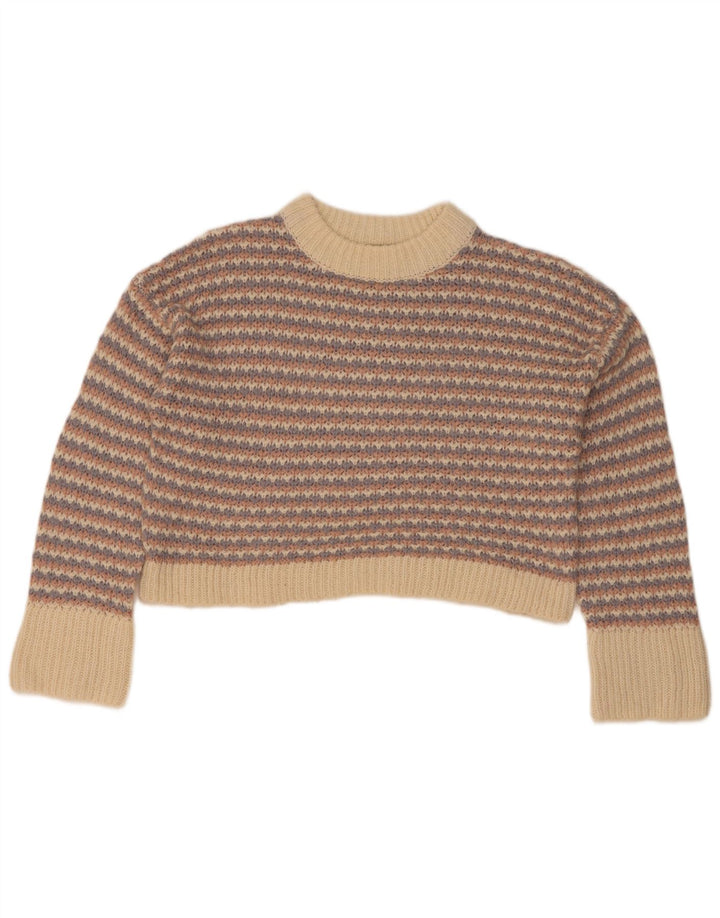 Topshop Maglione da donna con collo alto e corto UK 10 piccolo multicolore