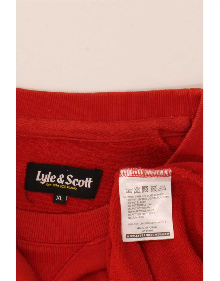 Lyle & Scott Felpa da uomo Maglione XL Rosso Cotone