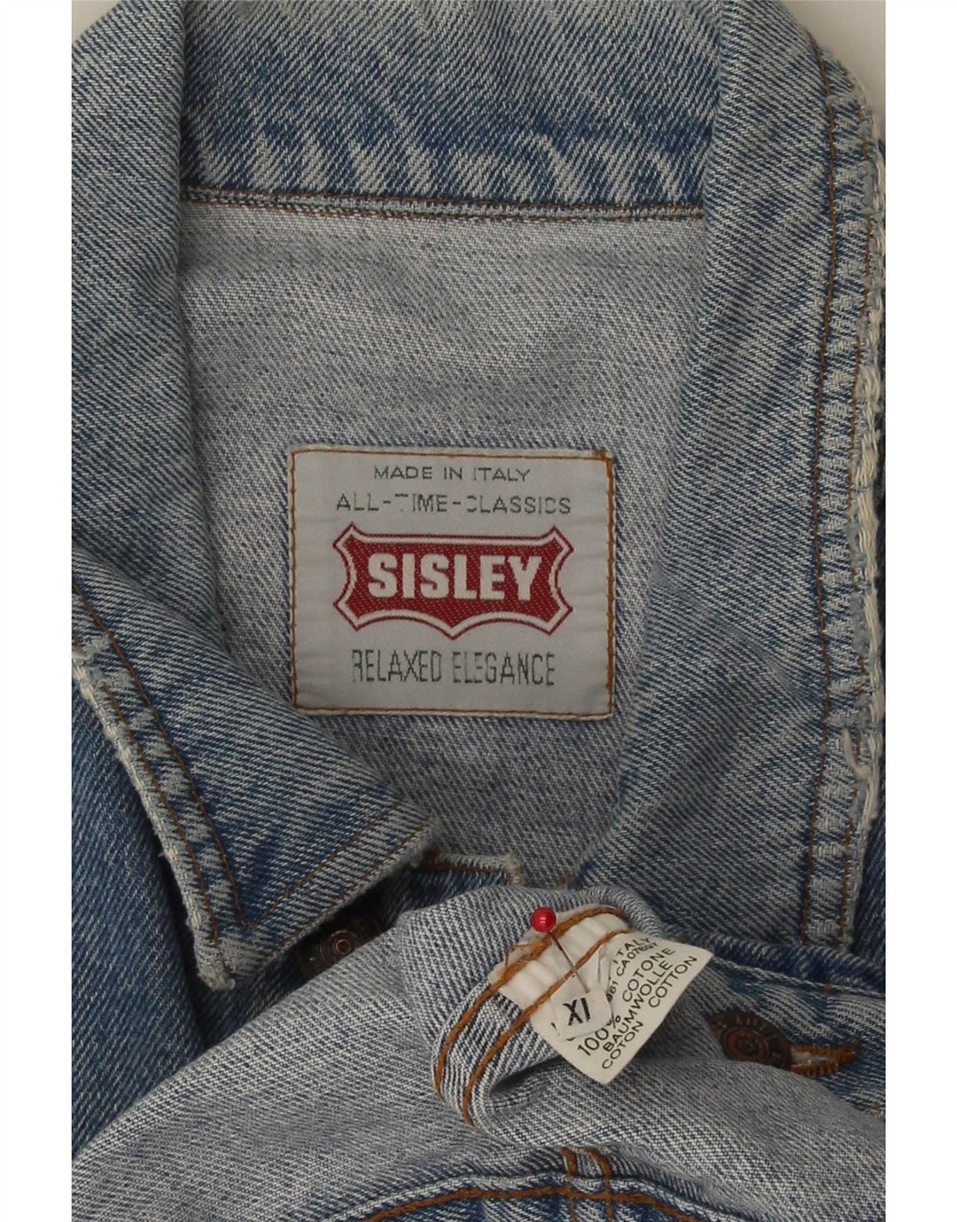 Giacca in denim da uomo Sisley UK 42 XL cotone blu