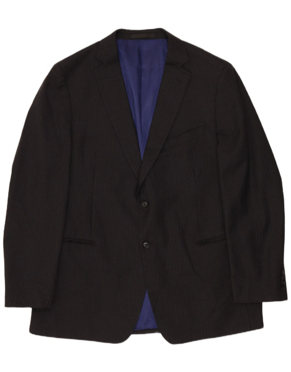 Giacca blazer lunga a 2 bottoni da uomo Marks & Spencer UK 44 XL gessato grigio
