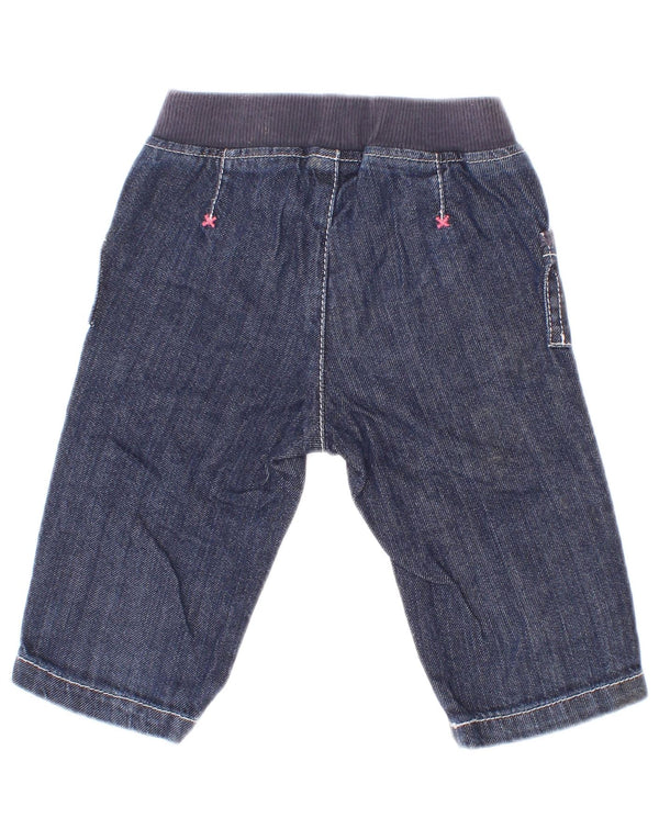 Benetton Pantaloncini Jeans Bambina 3-6 Mesi W18 Blu Navy Cotone
