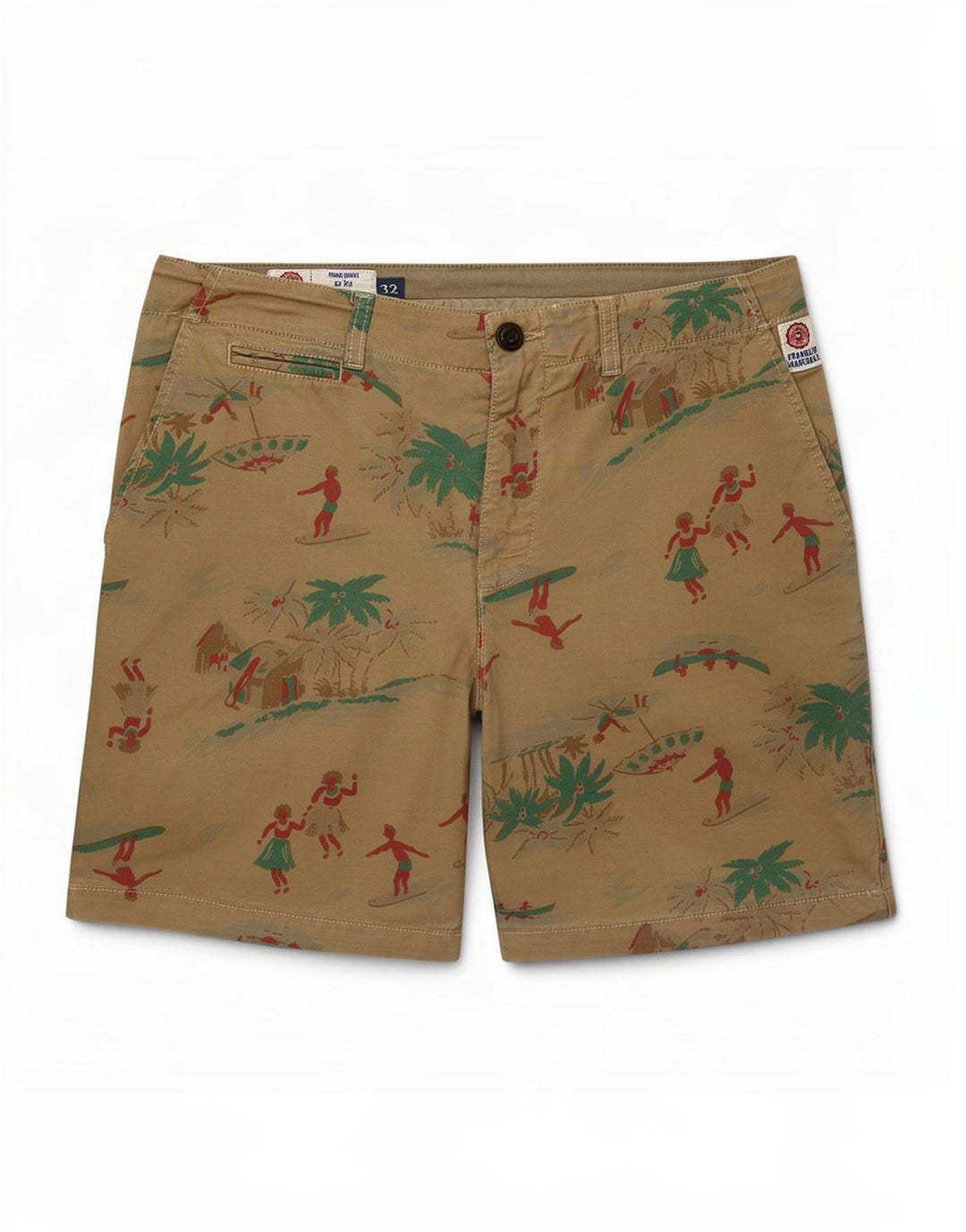 Pantaloncini chino hawaiani da uomo Franklin Marshall medi W32 kaki