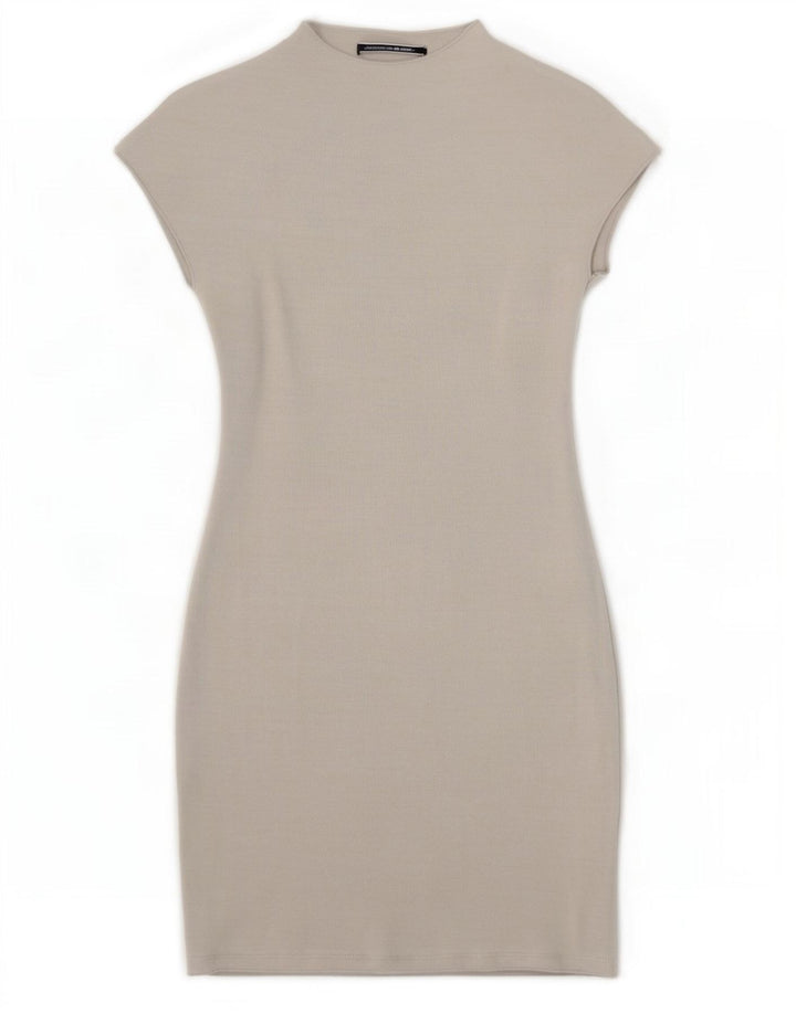 Vestito aderente da donna Zara UK 8 piccolo in viscosa grigia