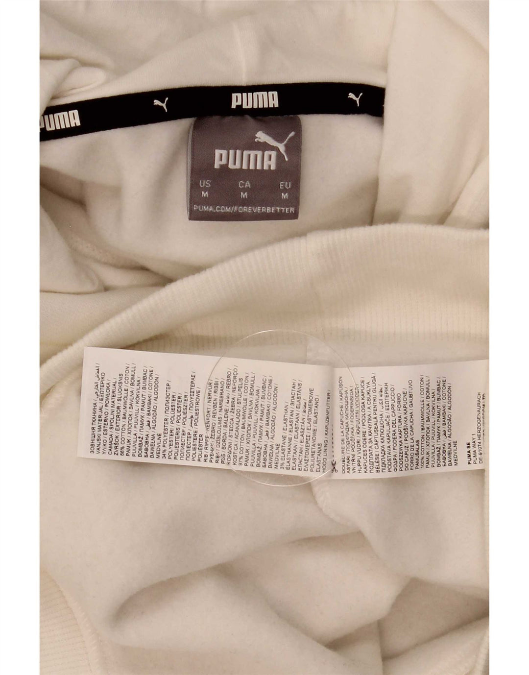 Felpa con cappuccio grafica da uomo Puma in cotone bianco medio