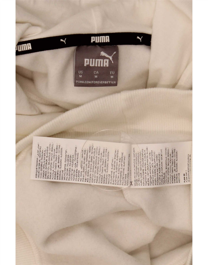 Felpa con cappuccio grafica da uomo Puma in cotone bianco medio