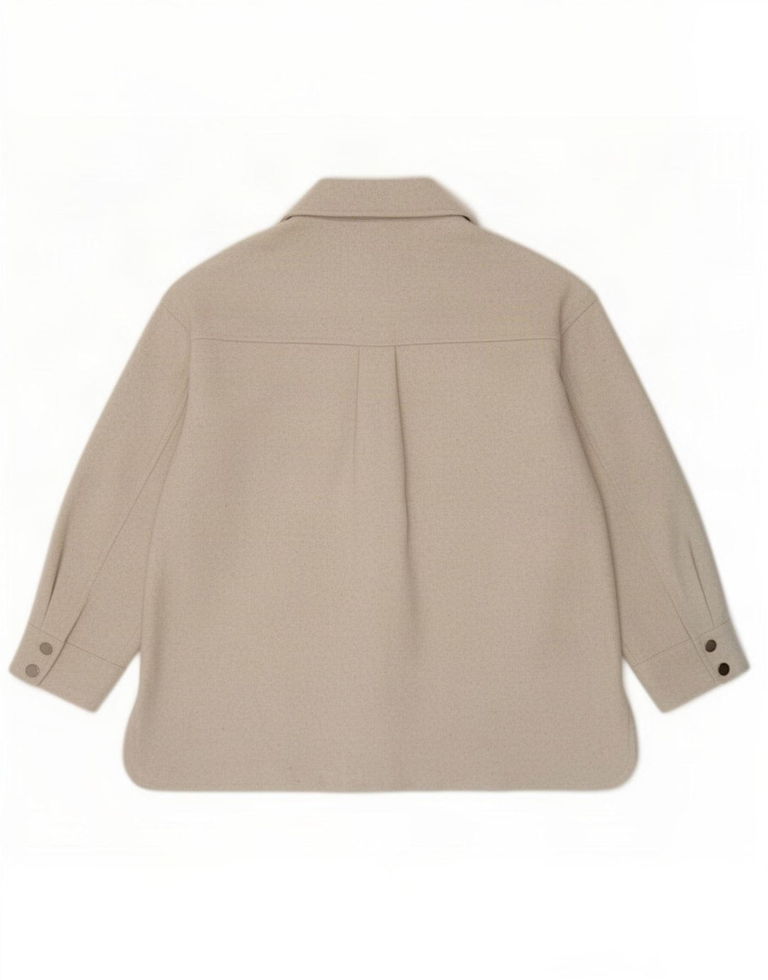 Camicia overshirt da donna Zara vestibilità ampia UK 14 Poliestere beige medio