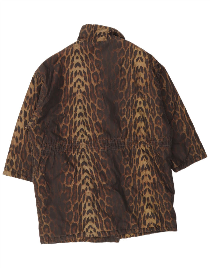 Cappotto Doppiopetto Oversize da Donna Preca IT 42 Marrone Medio Stampa Animalier