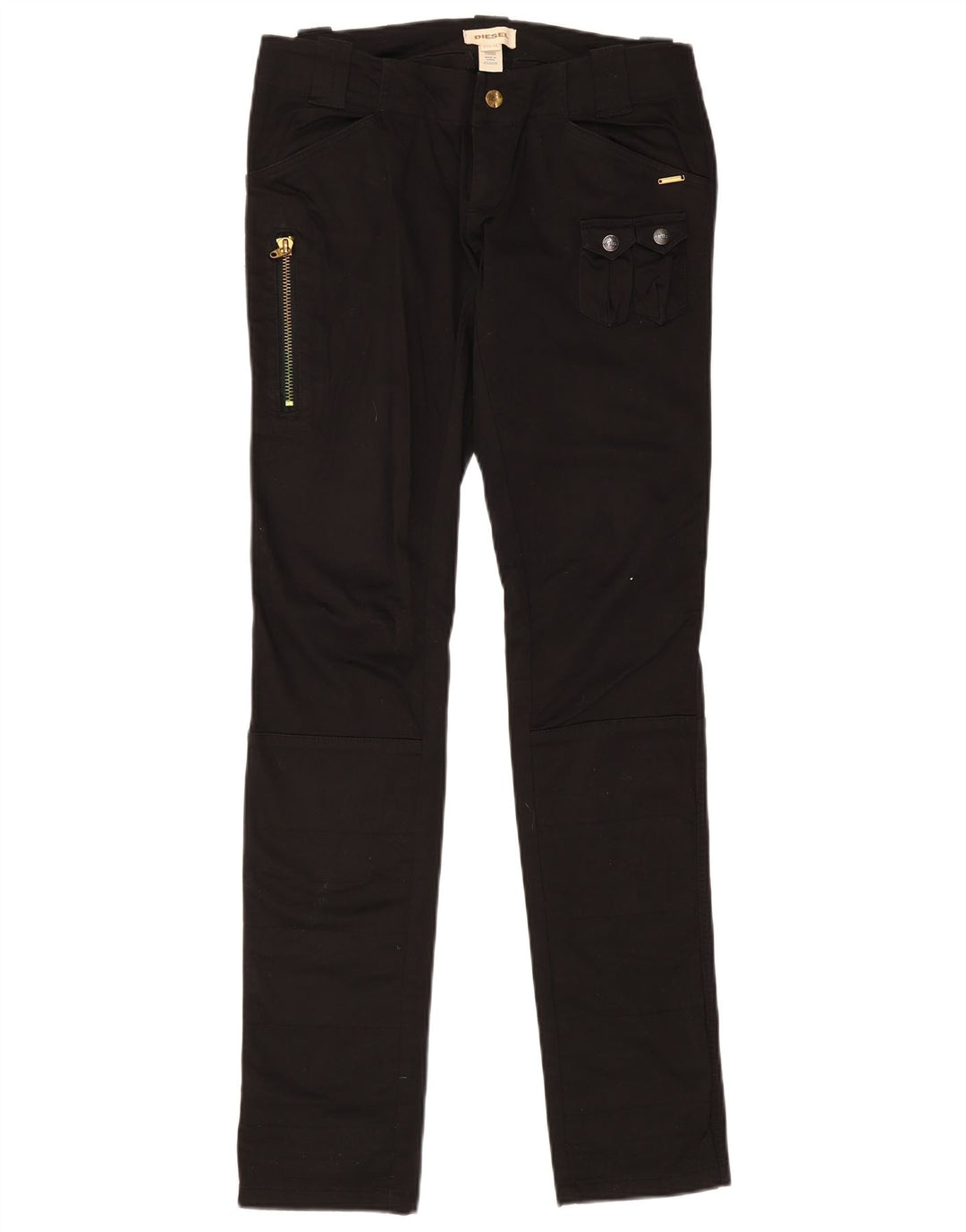 Pantaloni cargo slim da donna Diesel W30 L35 cotone nero