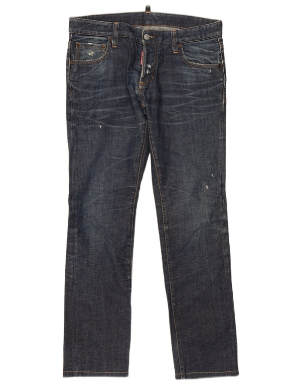Jeans slim da donna Dsquared2 IT 48 XL W36 L32 Cotone blu navy