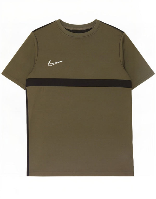 T-shirt grafica da ragazzo Nike Dri Fit Top 13-14 anni XL verde a blocchi di colore