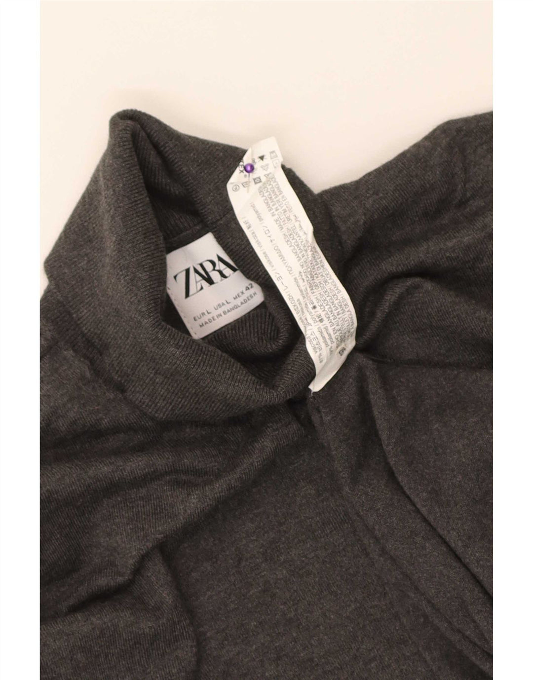 Maglione Zara da uomo con collo alto e collo alto in viscosa chiazzata grigia