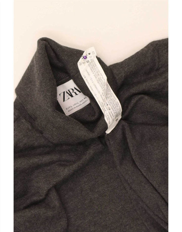 Maglione Zara da uomo con collo alto e collo alto in viscosa chiazzata grigia