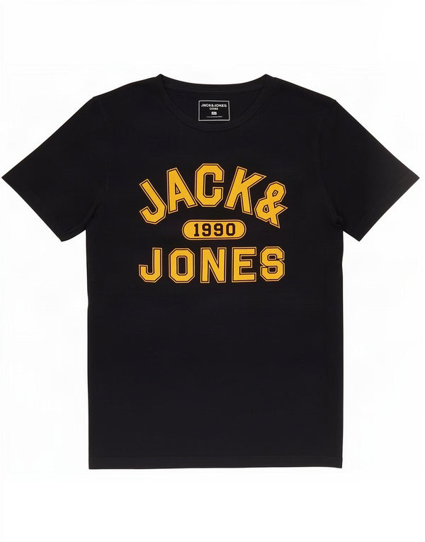 T-shirt grafica da uomo Jack & Jones Top grande in cotone blu navy