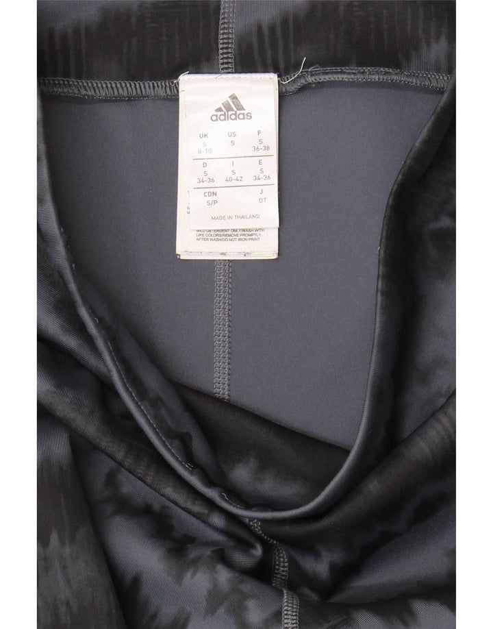 Leggings Capri da donna Adidas UK 8/10 Small Grigio Tie Dye Poliestere