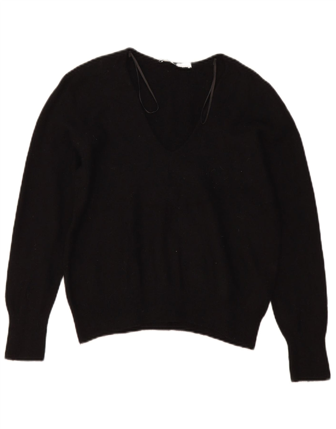 Maglione Zara da donna con scollo a V UK 10 piccolo in lana nera