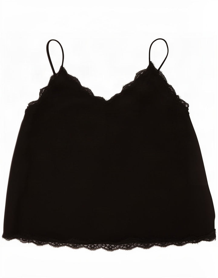 Canotta corta da donna Zara UK 16 grande poliestere nero