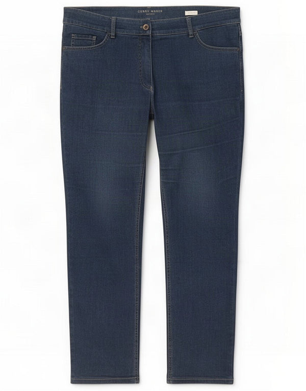 Gerry Weber Jeans dritti da donna UK 18 XL W38 L29 Blu navy Cotone