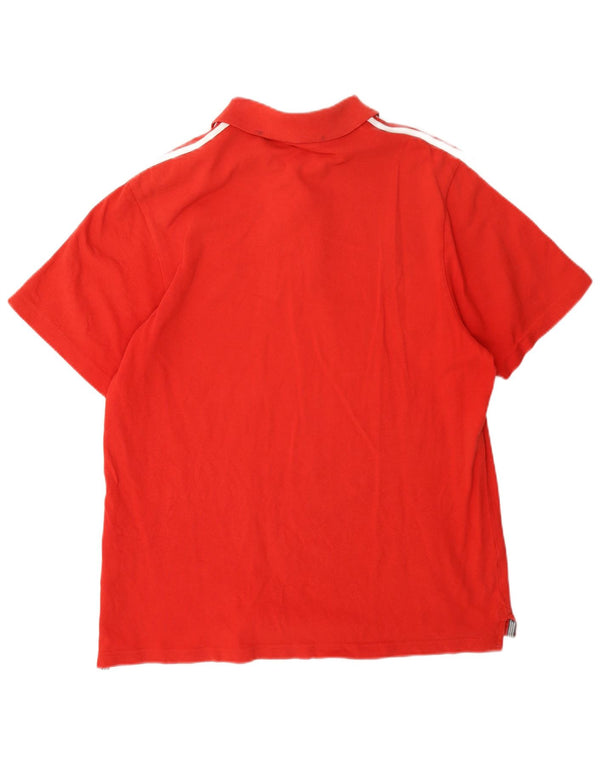 Polo Adidas da uomo grande in cotone rosso