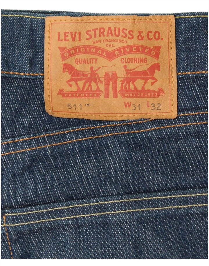 LEVI'S Jeans 511 Slim da Donna W31 L32 Blu Cotone