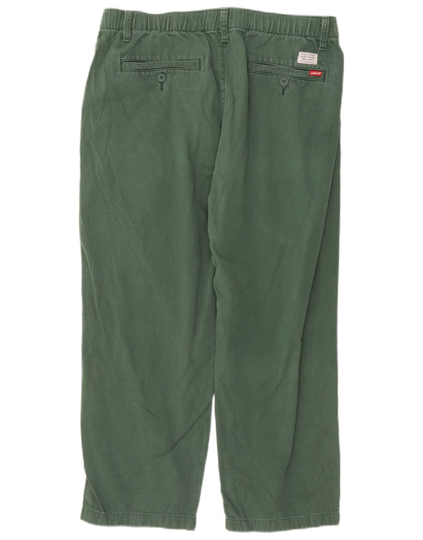 Pantaloni chino dritti corti da uomo Levi's grandi W34 L24 cotone verde