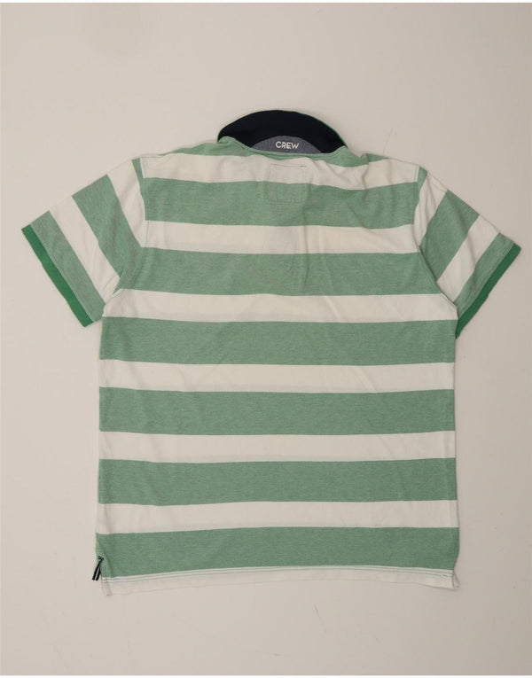 CREW CLOTHING Polo da uomo XL in cotone rigato verde