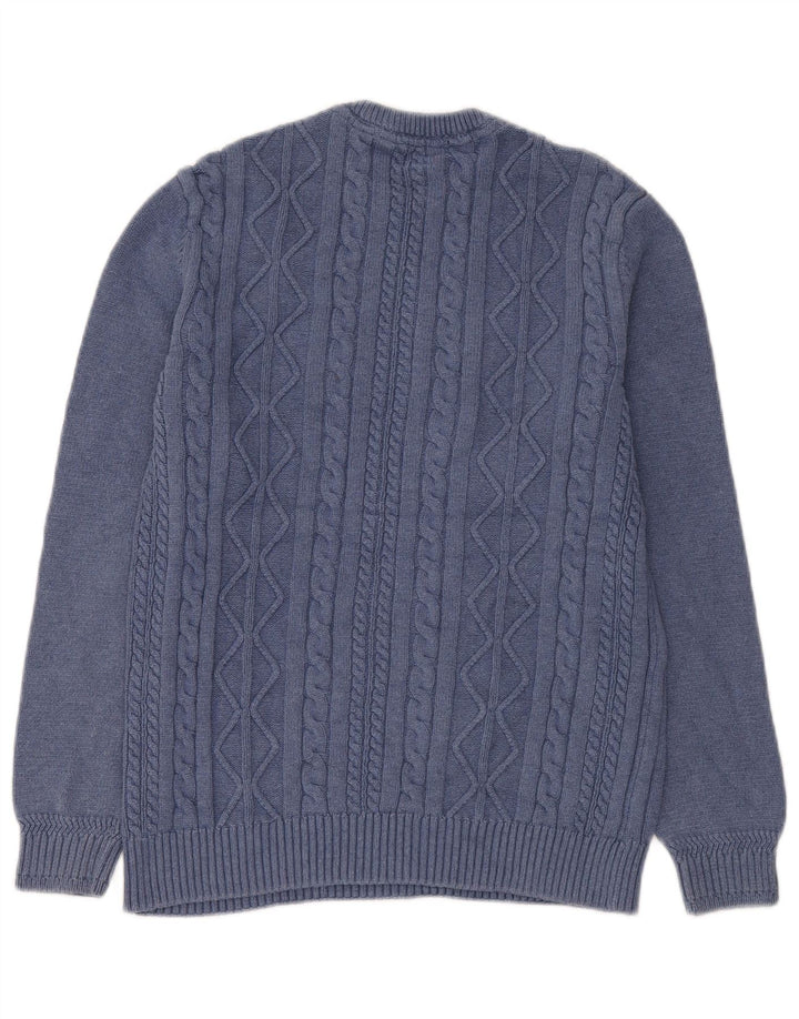 Crew Clothing Maglione girocollo da uomo in cotone blu piccolo