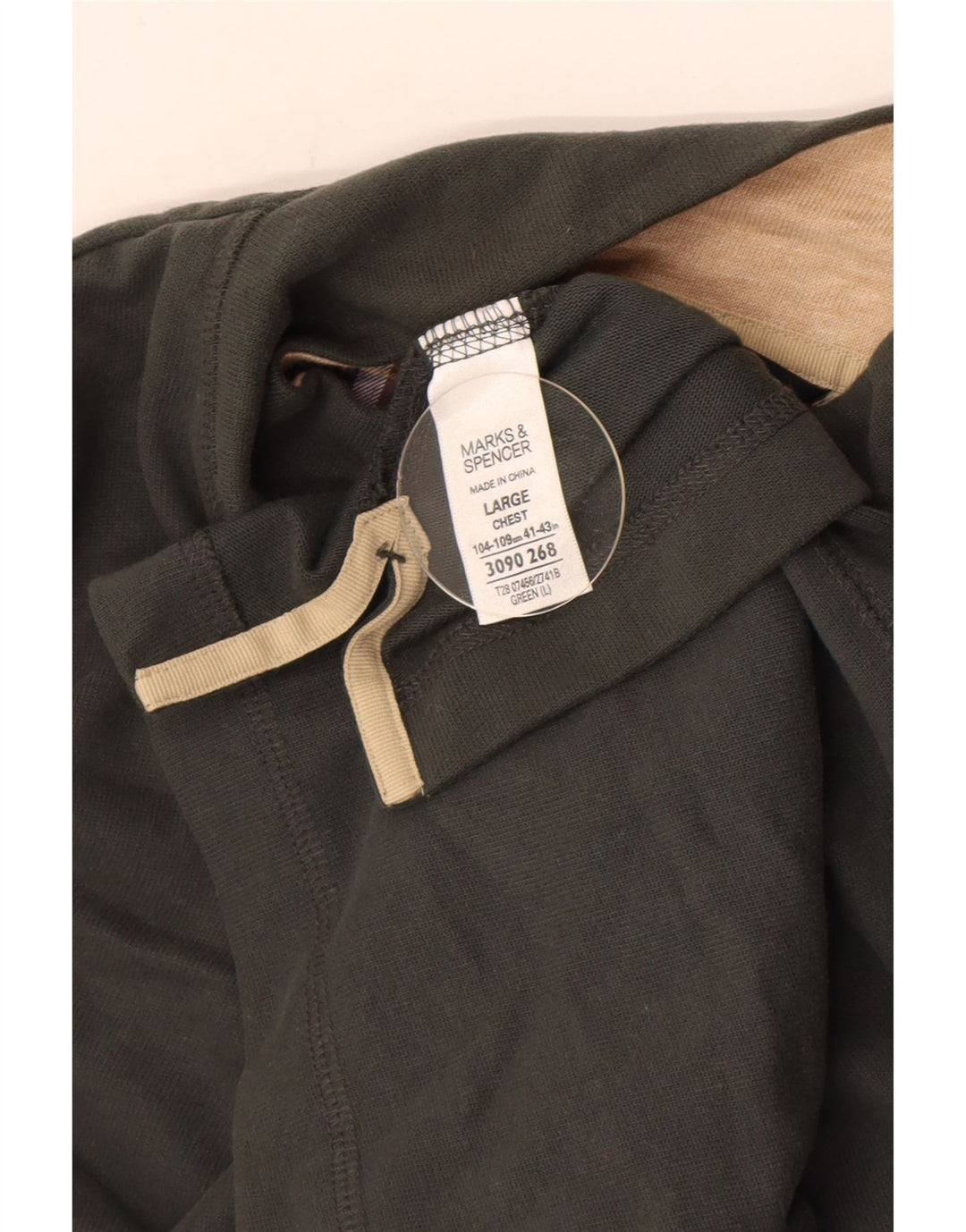 Marks & Spencer Top da uomo con collo con zip blu Harbour manica lunga grande verde