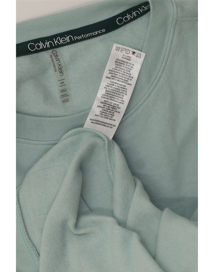 Calvin Klein Uomo Felpa Maglione Grande Turchese Cotone