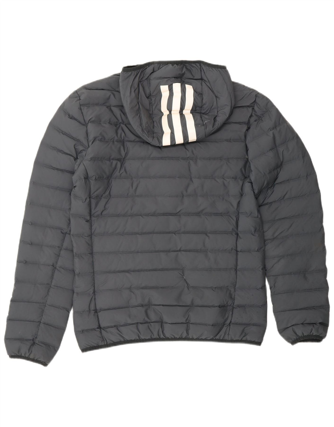 Giacca imbottita con cappuccio da uomo ADIDAS UK 38 Poliestere grigio medio
