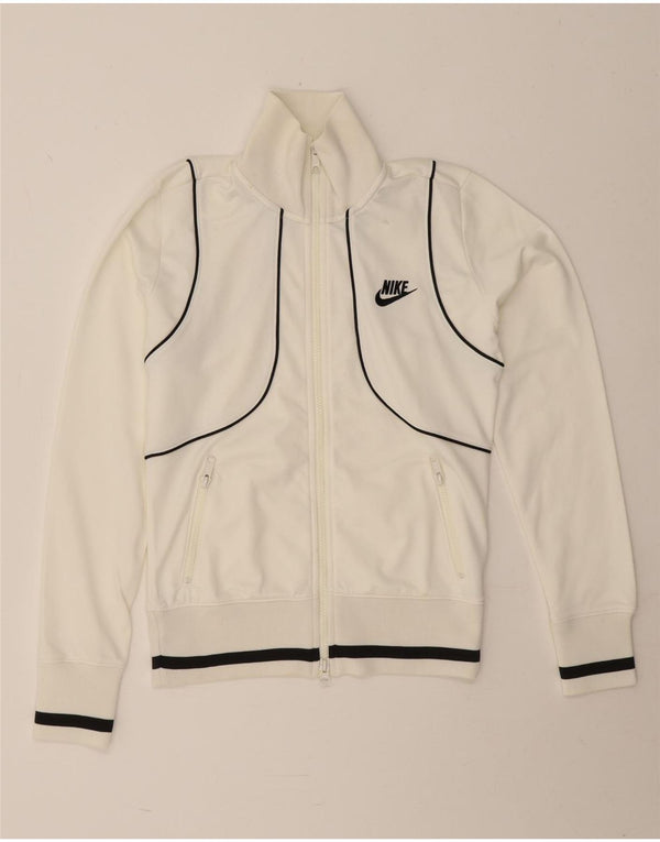 Giacca da tuta da donna Nike UK 8/10 Small Poliestere bianco