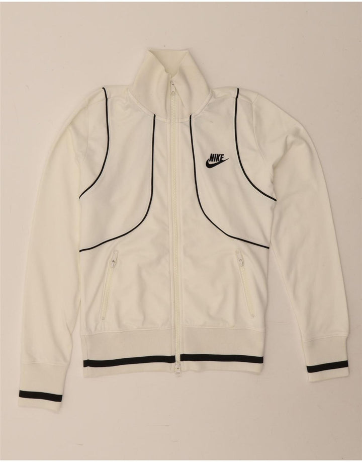 Giacca da tuta da donna Nike UK 8/10 Small Poliestere bianco