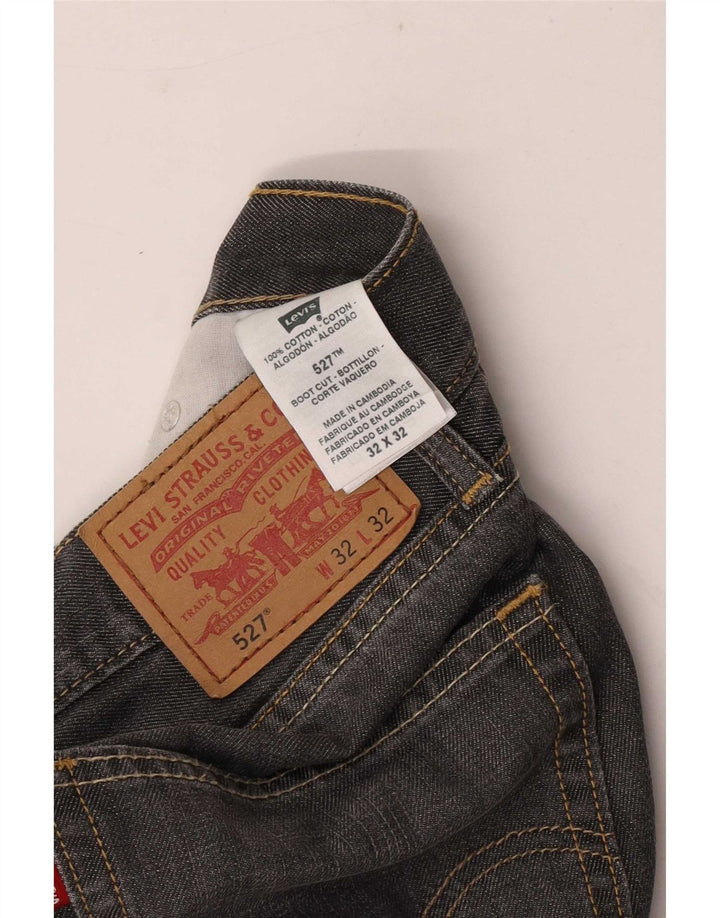 Levi's Uomo 527 Jeans Bootcut W32 L27 Cotone Grigio