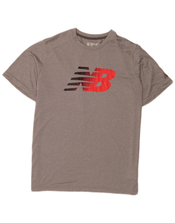 T-shirt grafica da uomo New Balance Top XL poliestere grigio