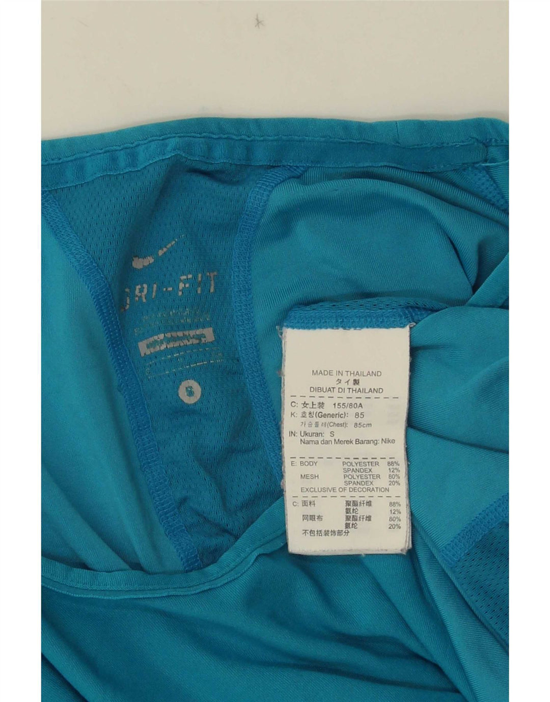T-shirt Nike Dri Fit da donna Top UK 10 Small Blu Poliestere