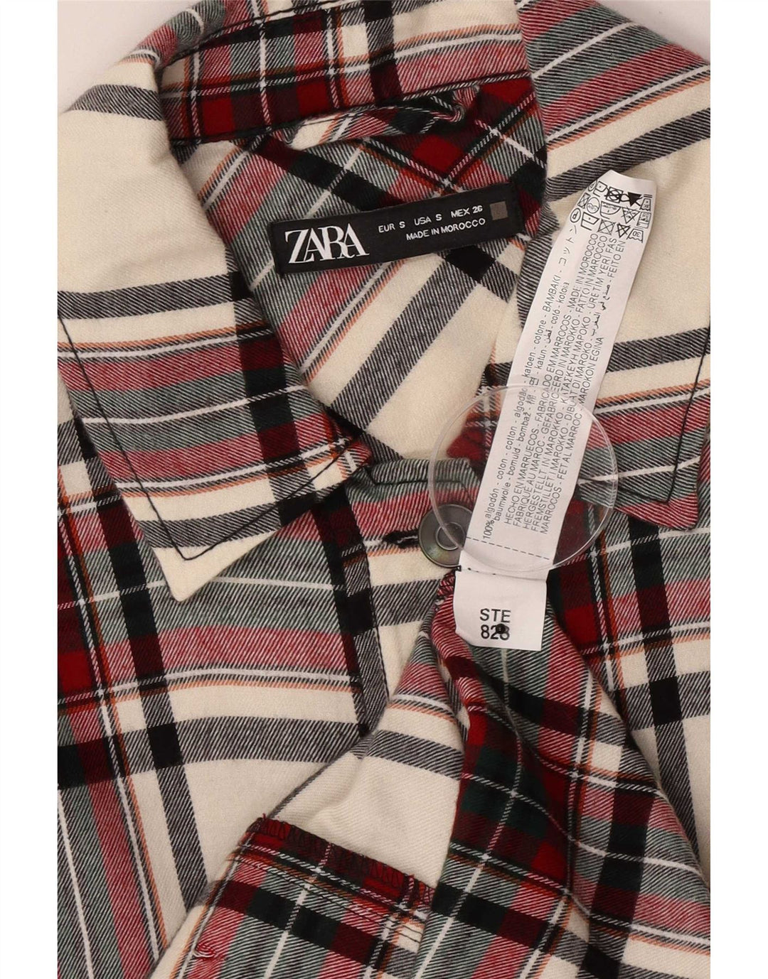 Giacca utility oversize da donna Zara UK 10 piccoli quadri multicolori
