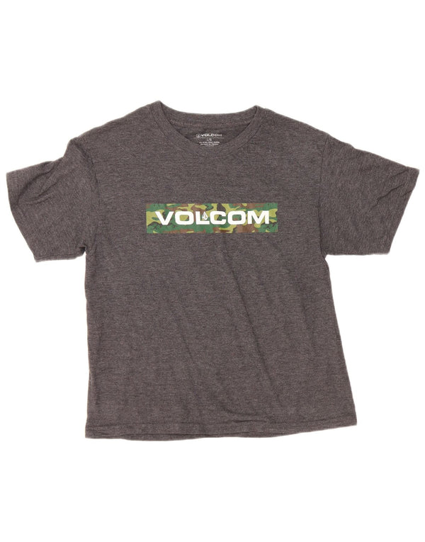 T-shirt grafica da donna Volcom Top UK 14 grande cotone grigio