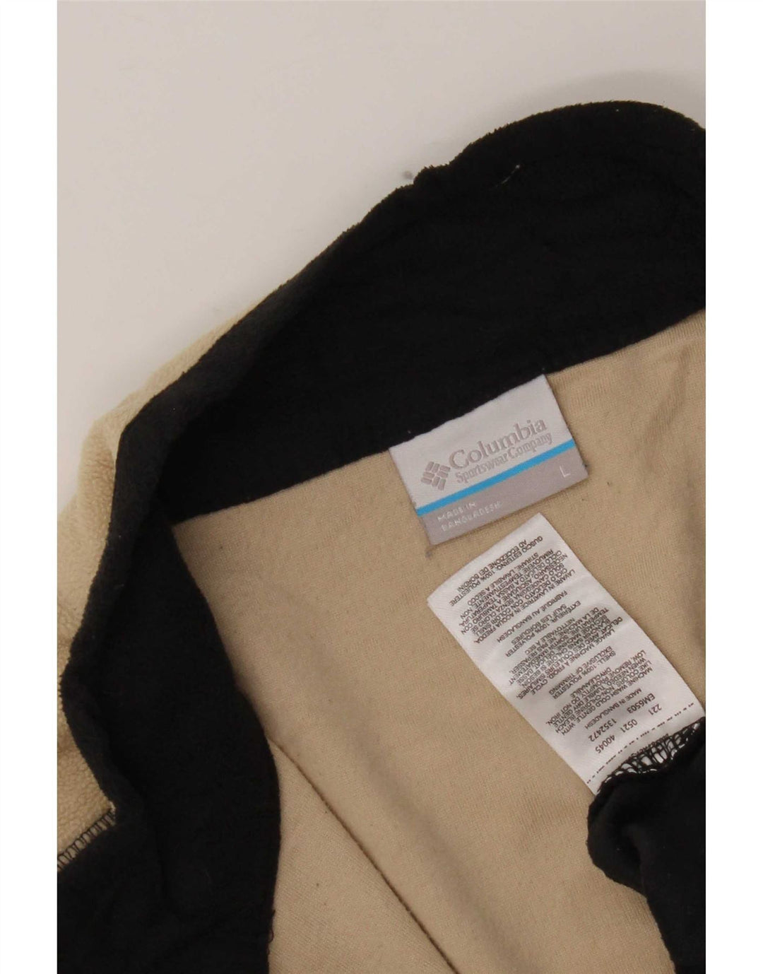 Maglione in pile da uomo Columbia con zip e collo, grande, in poliestere color block beige