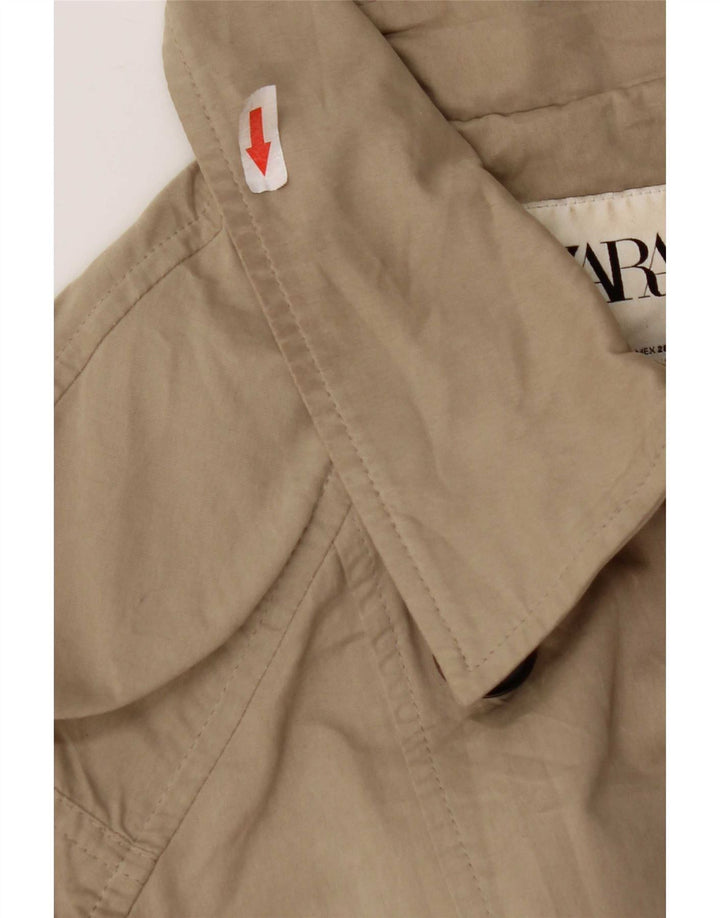 Trench oversize da donna Zara UK 10 piccolo poliestere beige