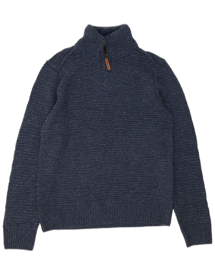 Maglione da uomo con collo con zip Fat Face Acrilico blu medio