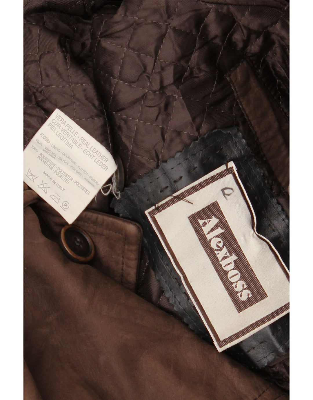Giacca in pelle vintage da uomo UK 42 XL in pelle marrone