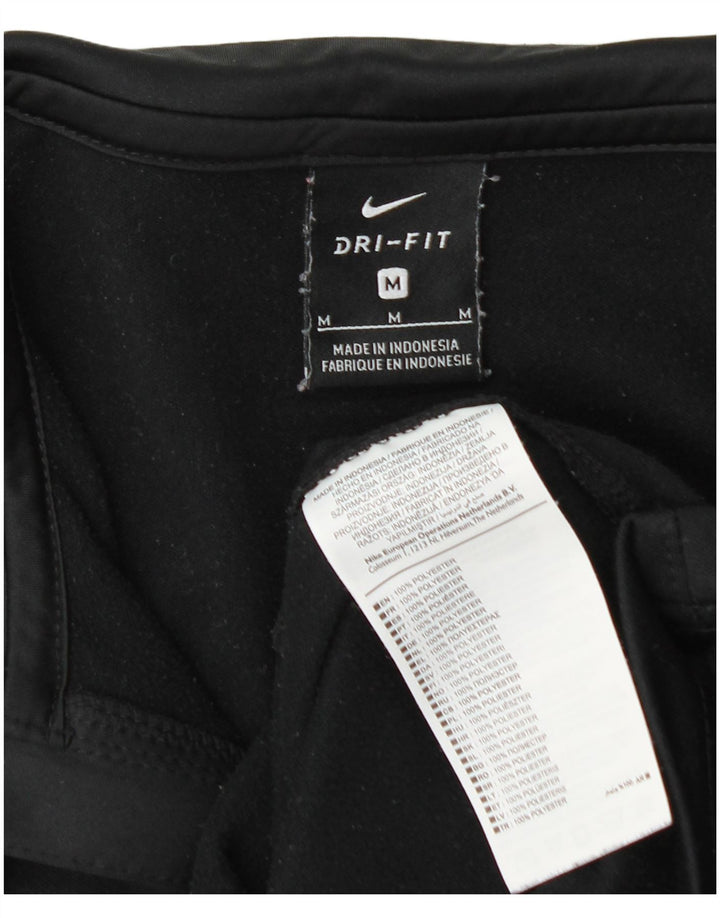 Top della tuta da ginnastica Nike Dri Fit con collo e zip da uomo, poliestere nero medio