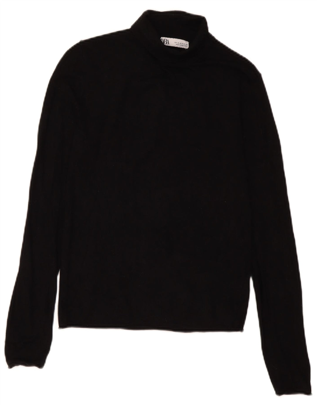Maglione maglione a collo alto da donna Zara UK 12 viscosa nera media