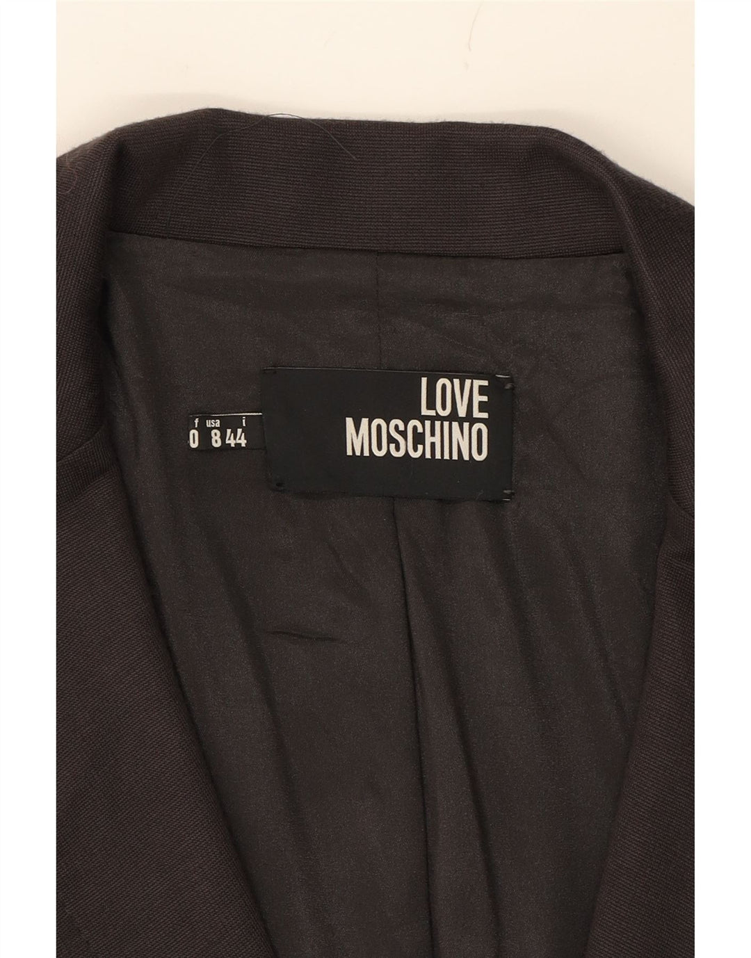 MOSCHINO Womens Blazer Jacket UK 12 Medium  Grey Viscose Vintage Moschino and Second-Hand Moschino from Messina Hembry 