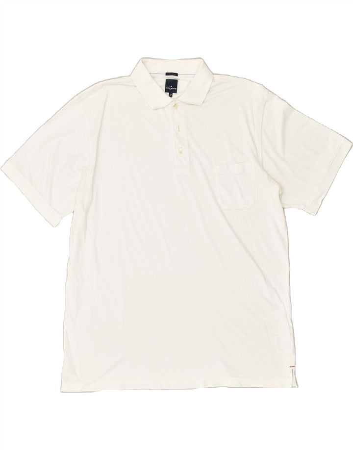 DANIEL HECHTER Mens Polo Shirt 3XL White Cotton | Vintage Daniel Hechter | Thrift | Second-Hand Daniel Hechter | Used Clothing | Messina Hembry 