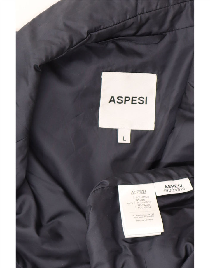 Cappotto imbottito da donna vestibilità ampia Aspesi UK 16 grande blu in poliammide