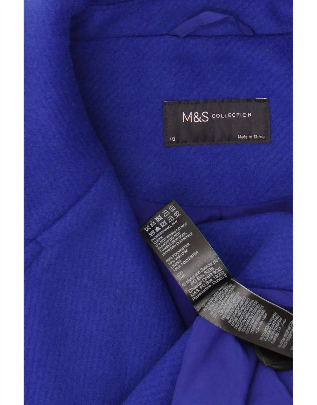 Soprabito oversize da donna Marks & Spencer UK 10 piccolo poliestere blu