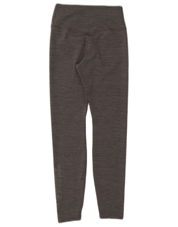Leggings grafici Nike Dri Fit da donna UK 4 XS poliestere chiazzato grigio