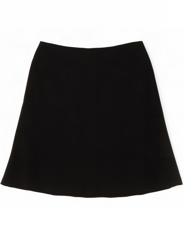 Gonna a trapezio da donna Marks & Spencer UK 12 media W30 poliestere nero