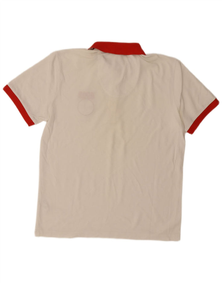 Polo da uomo Hugo Boss grande in cotone color block bianco