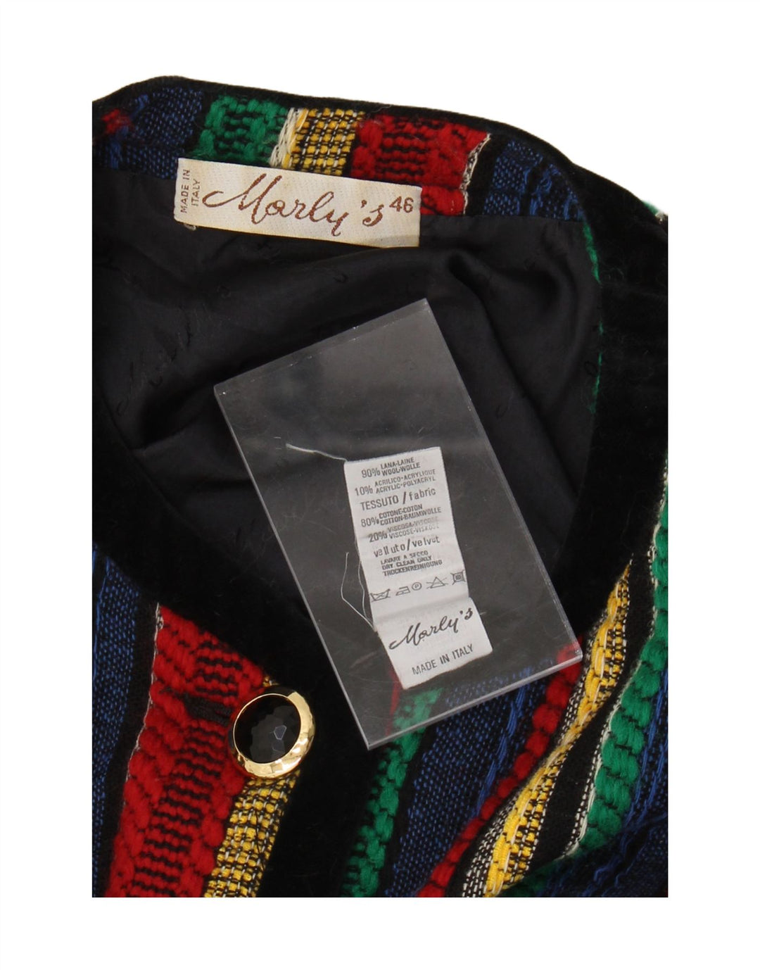 MORLY'S Giacca Blazer a 4 Bottoni da Donna IT 46 Grandi Righe Multicolori